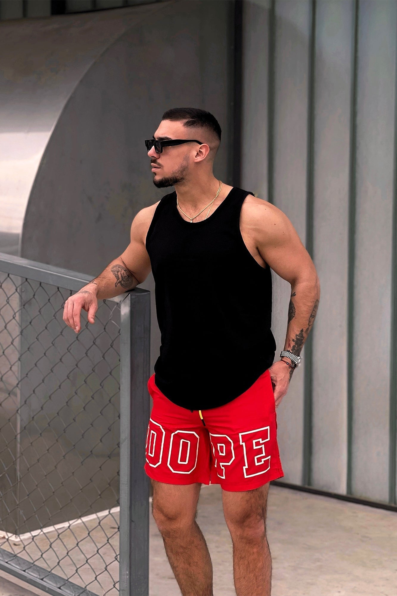 It's Dope Swim Trunk 7″ - Red Fashion Nova