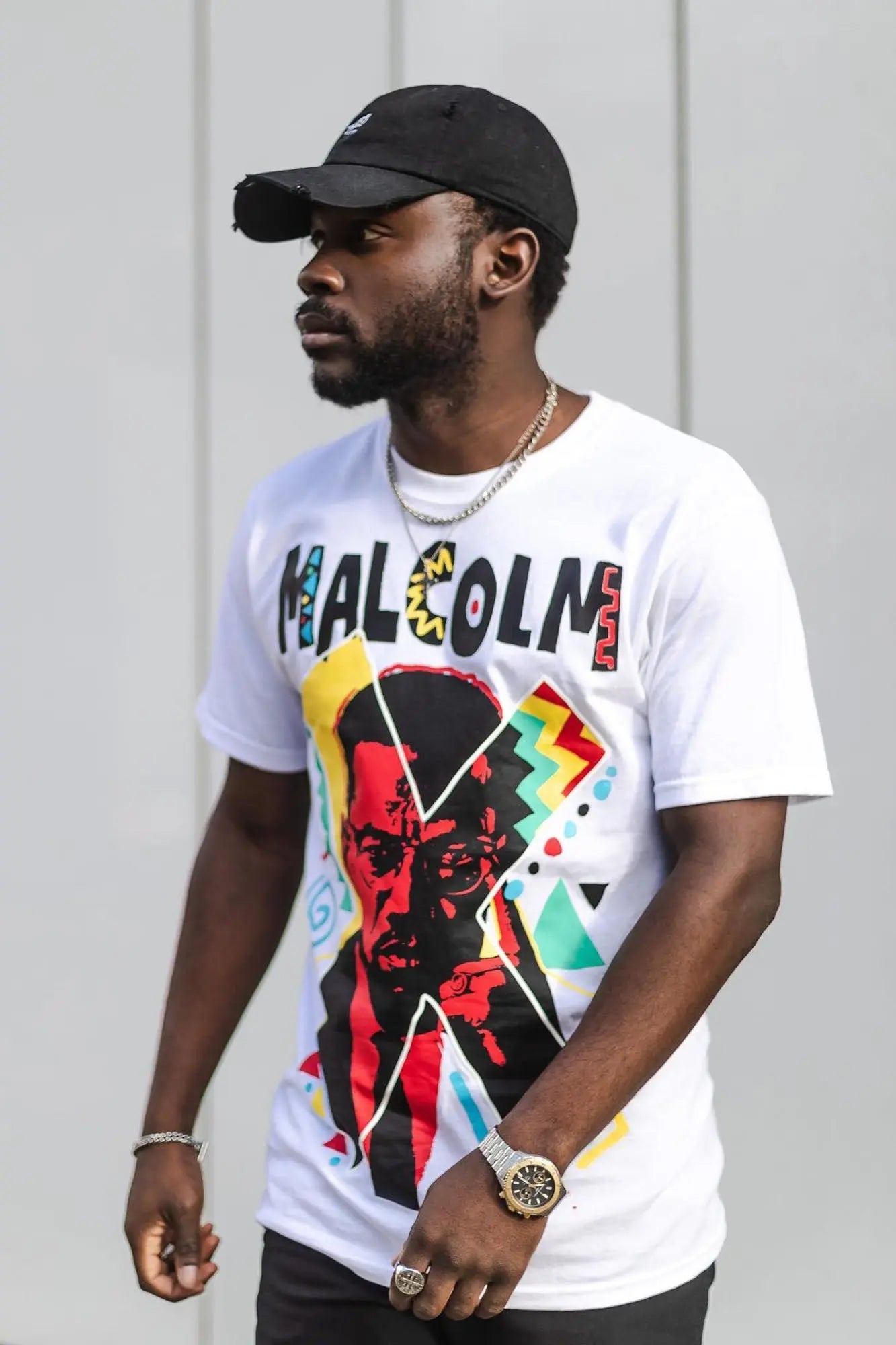 Malcolm X 90's Artist Edition Short Sleeve Tee - White Fashion Nova