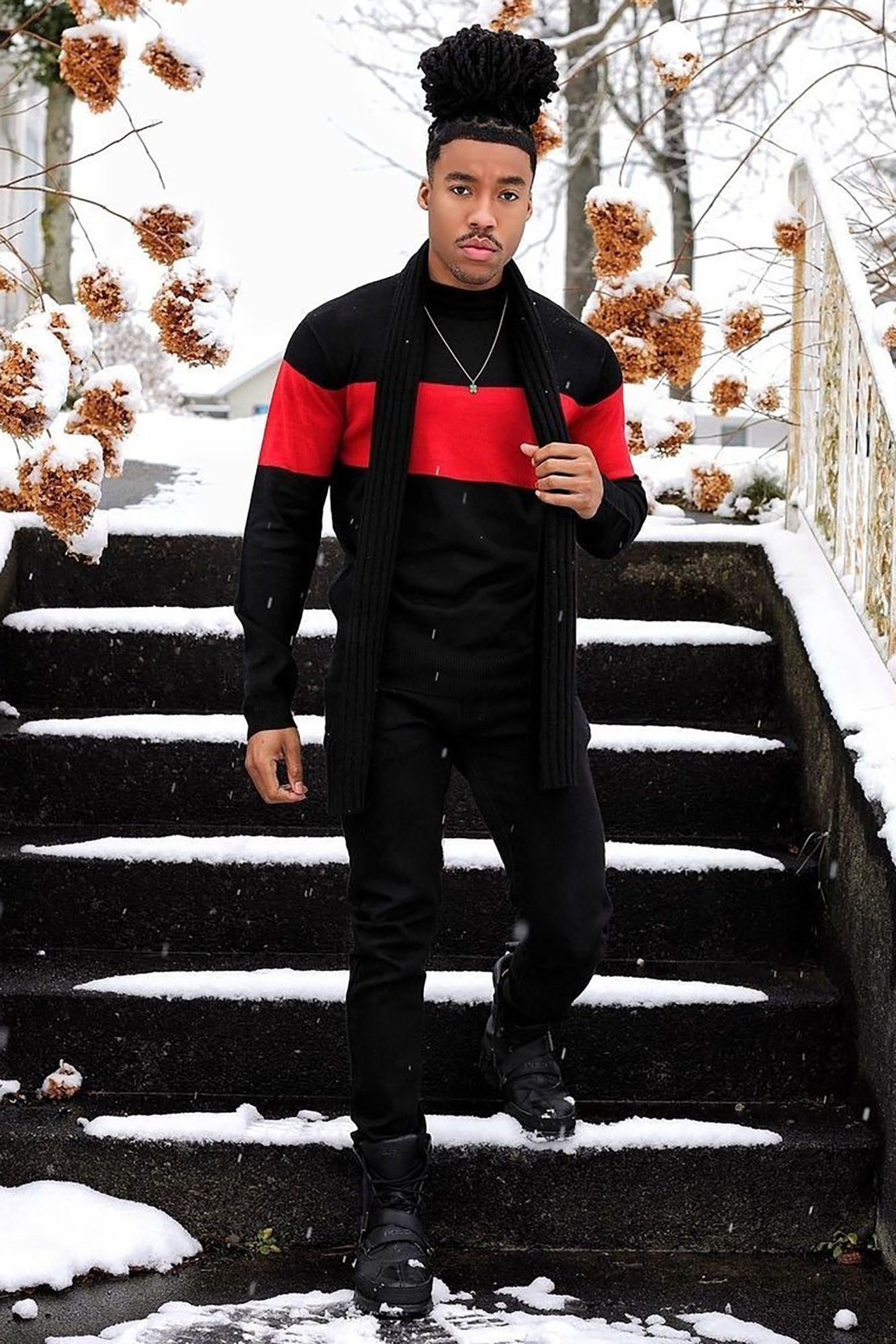Rodrigo Sweater - Red/combo Fashion Nova