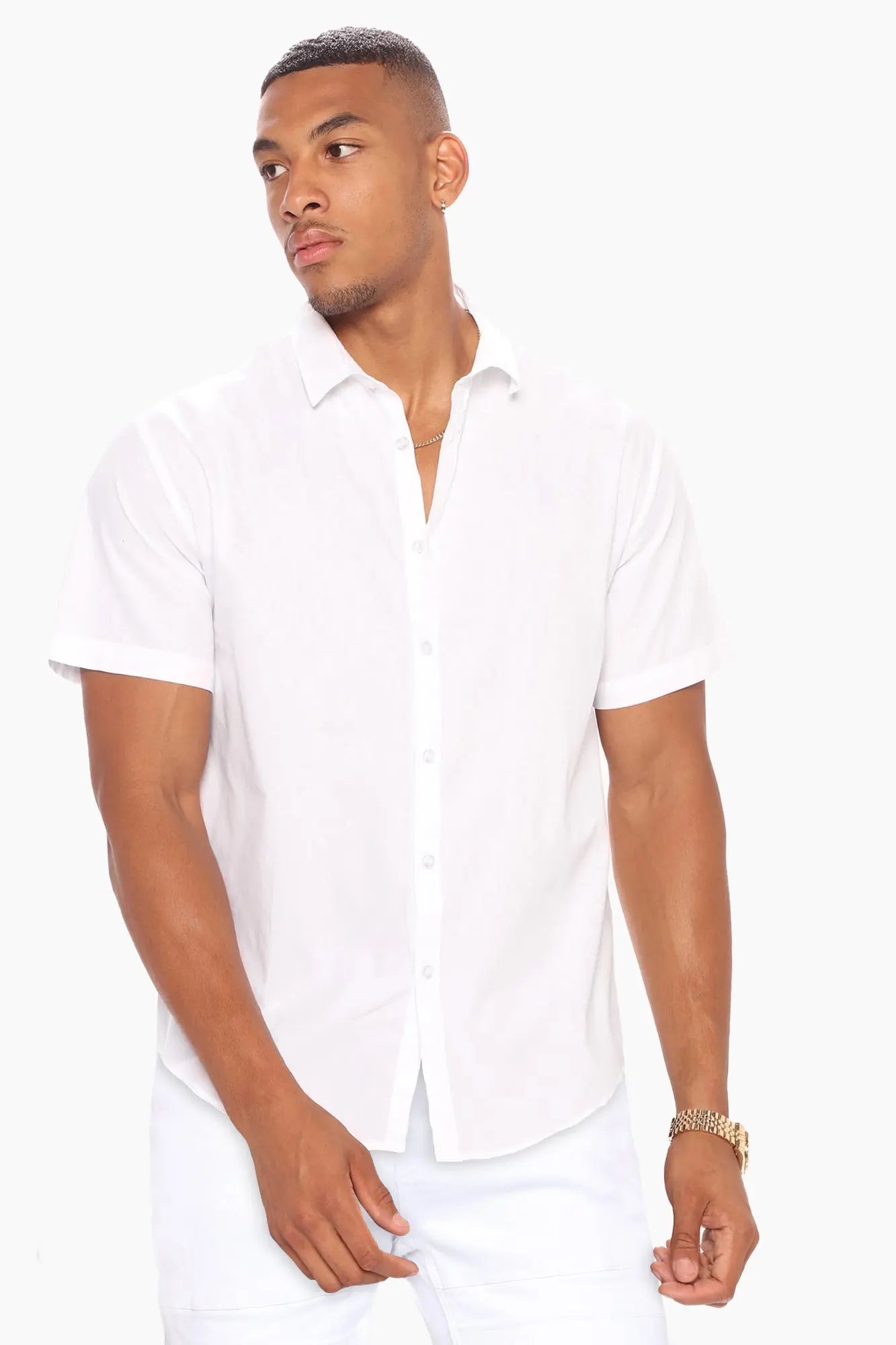 Ryland Short Sleeve Button Up Shirt - White Fashion Nova