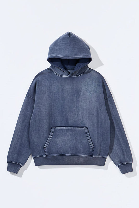 Acid Wash Oversized Heavyweight Hoodie - Navy Fashion Nova