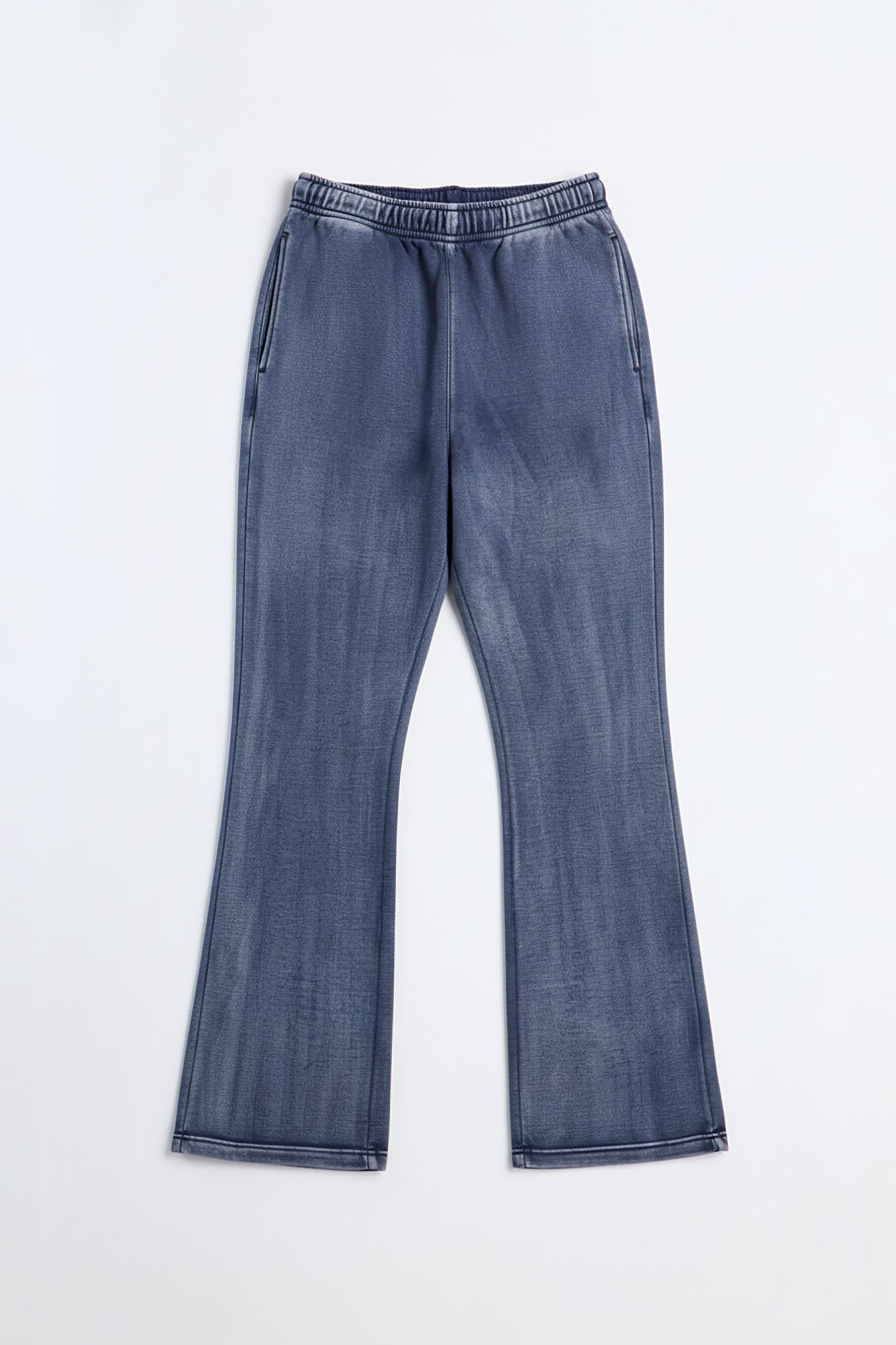 Acid Wash Heavyweight Slim Flare Sweatpants - Navy Fashion Nova