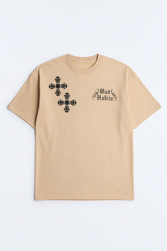 Bad Habits Not Perfect Oversized Short Sleeve Tee - Taupe Fashion Nova